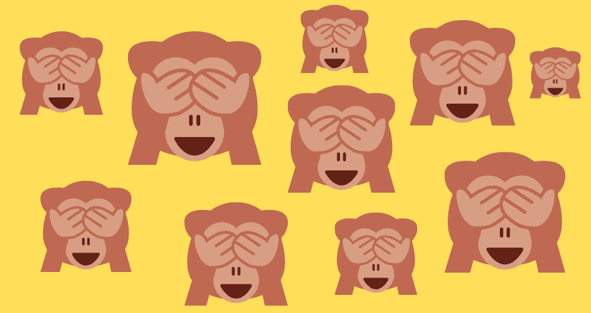 Affe hält sich Augen zu Emoji 🙈 Bedeutungen | Chats | Kopieren