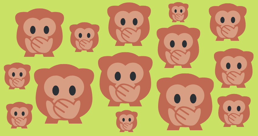 Affe hält sich den Mund zu Emoji 🙊 Bedeutungen | Chats | Kopieren