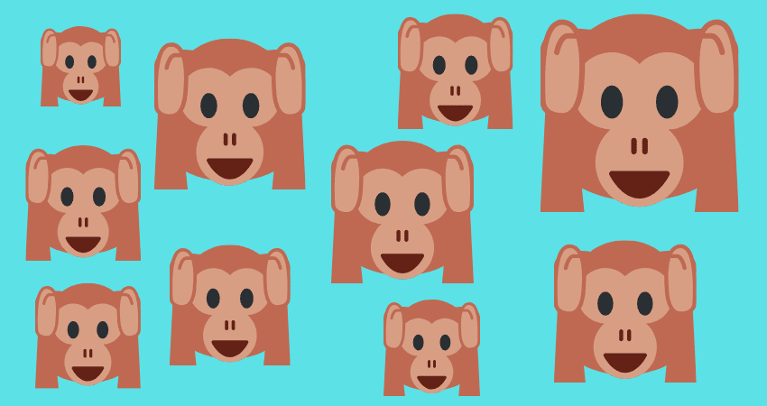 Affe hält sich die Ohren zu Emoji 🙉 Bedeutungen | Chats
