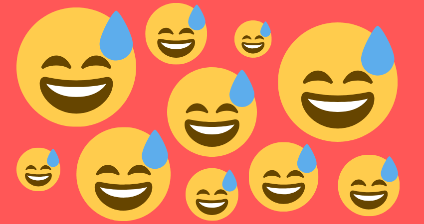 Grinsender Smiley mit Schweißtropfen 😅 Bedeutungen | Chats