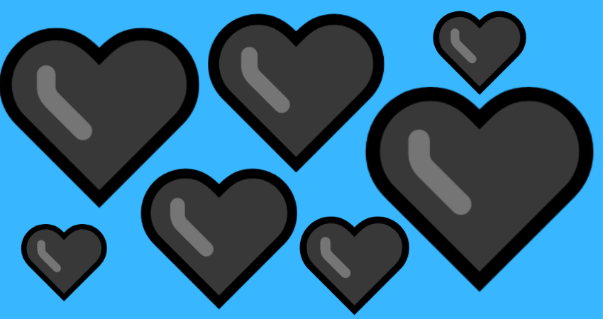 Schwarzes Herz Emoji Symbol 🖤 Bedeutungen | Chats | Kopieren